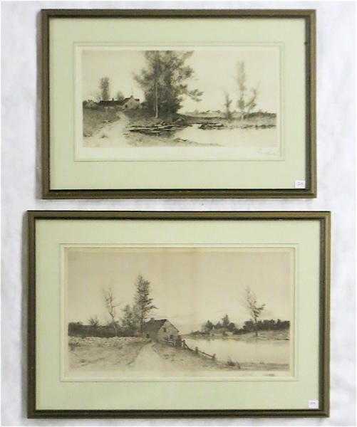 Appraisal: EDWARD LOYAL FIELD TWO ETCHINGS United States - River landscapes