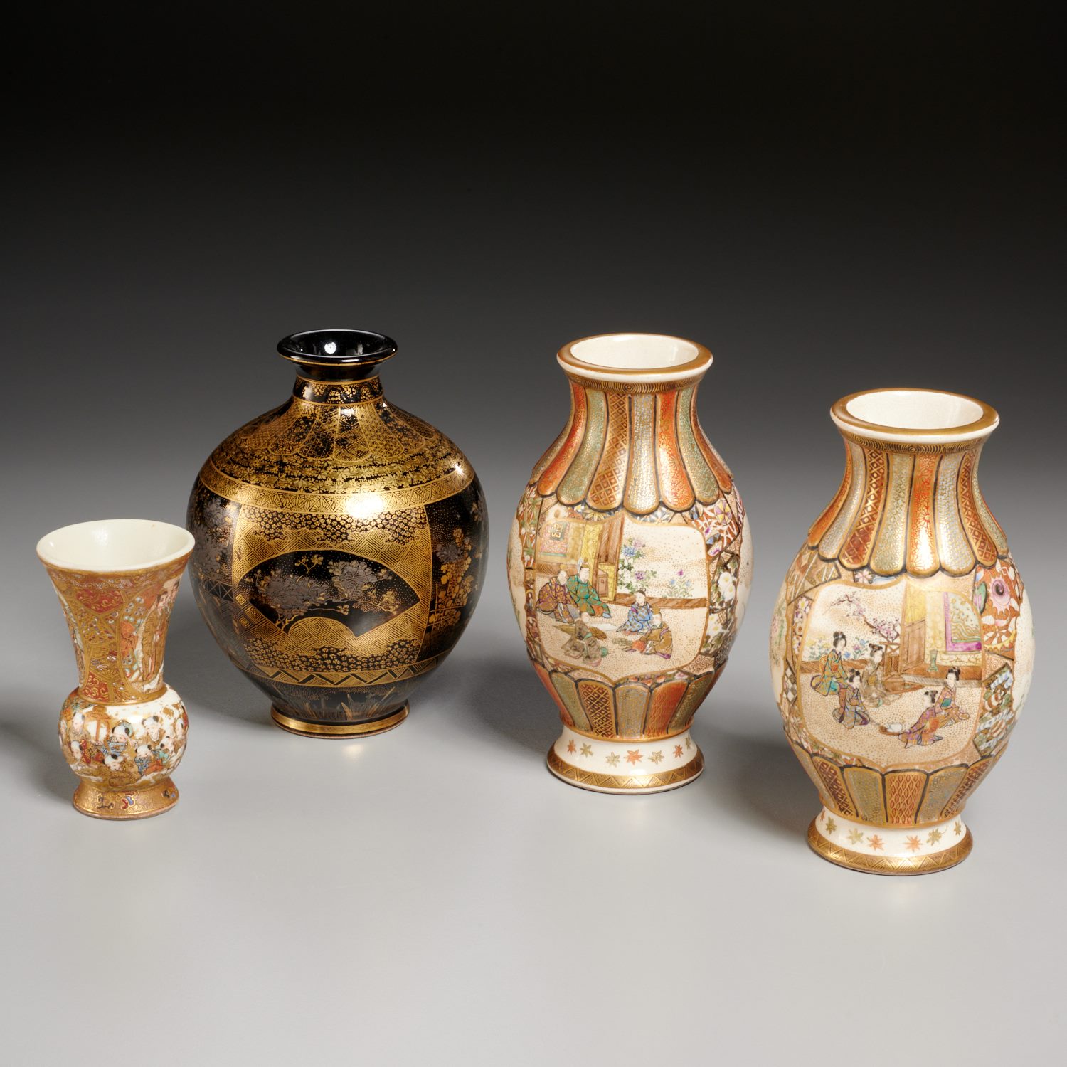 Appraisal: JAPANESE SATSUMA VASES th th c incl a nice pair