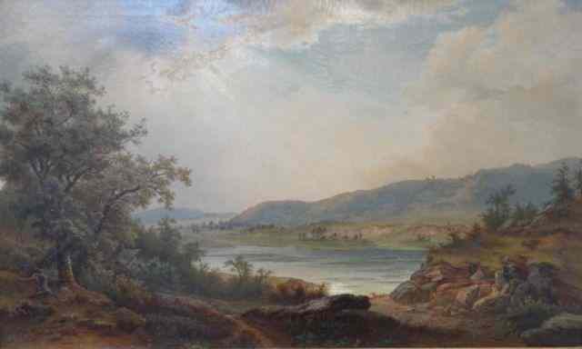 Appraisal: GEISSER Johann J O C Landscape with Lake Signed and