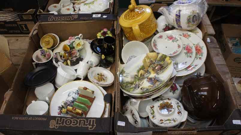 Appraisal: A collection of various pottery Florals Doulton Plates Stoneware Teapot