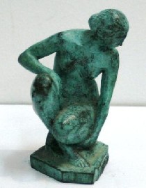 Appraisal: Drago Cherina born Seated Figure patinated bronze signed 'Cherina' to