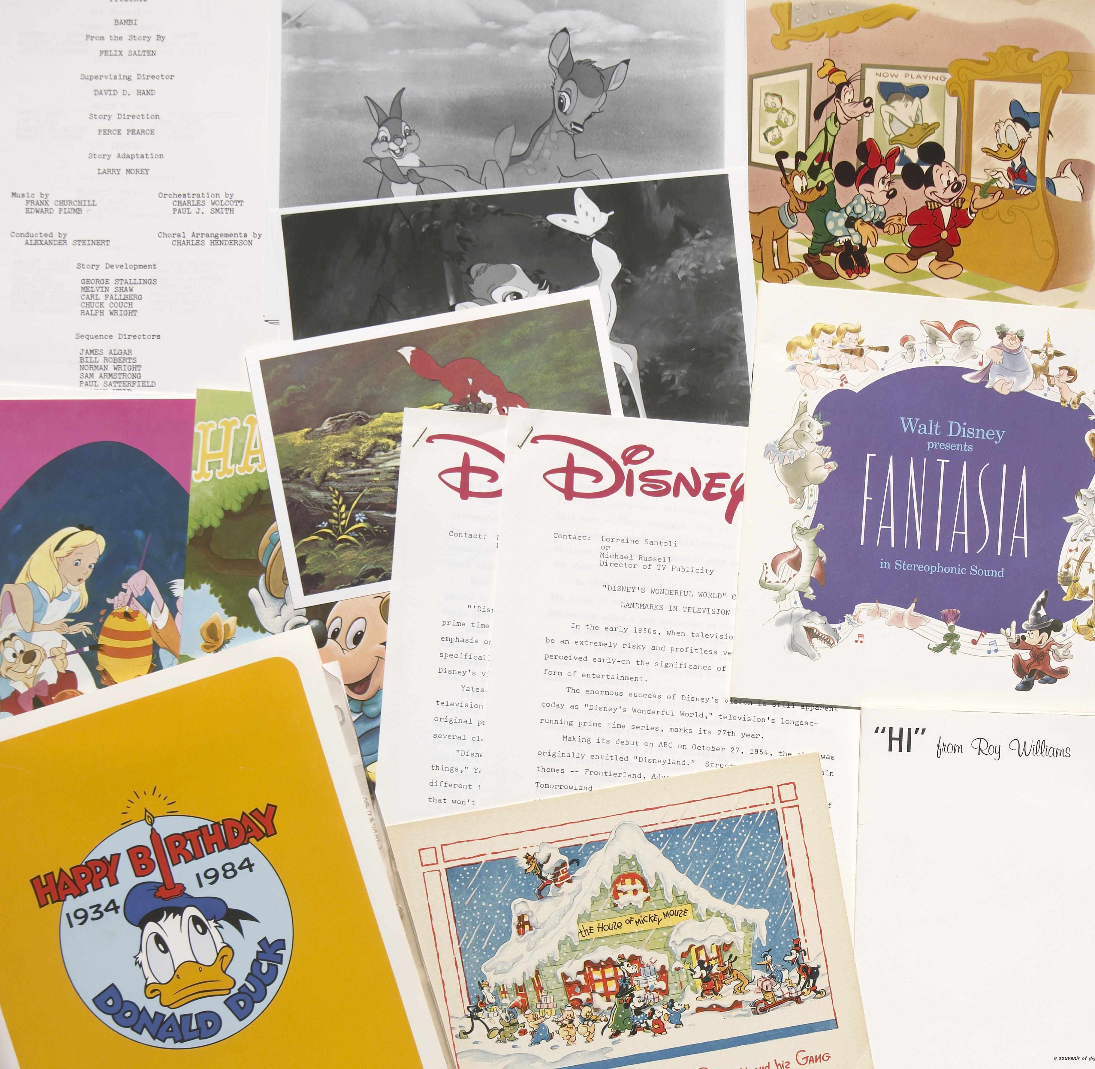 Appraisal: Walt Disney Productions publicity material - comprising boxes including press