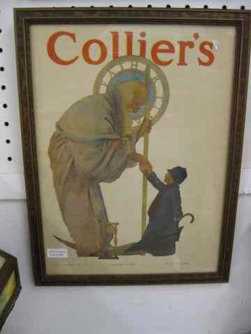 Appraisal: Maxfield Parrish ''Father Time'' Colliers Magazine framed cover Jan ''