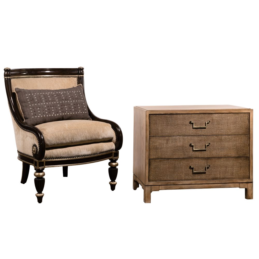 Appraisal: MARGE CARSON ARMCHAIR AND VANGUARD CHEST OF DRAWERS items including