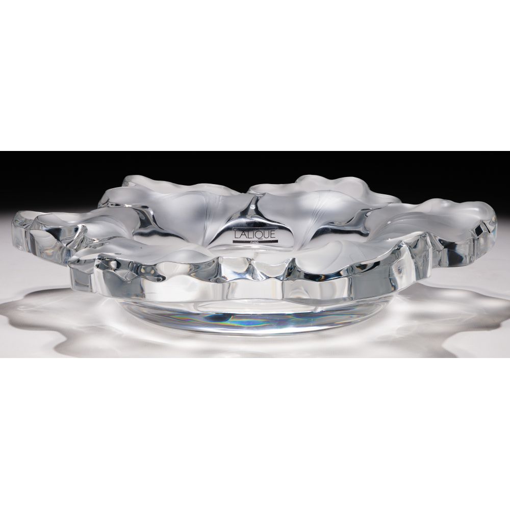 Appraisal: LALIQUE CRYSTAL CAPUCINES BOWLCenter bowl having molded and frosted Nasturtium