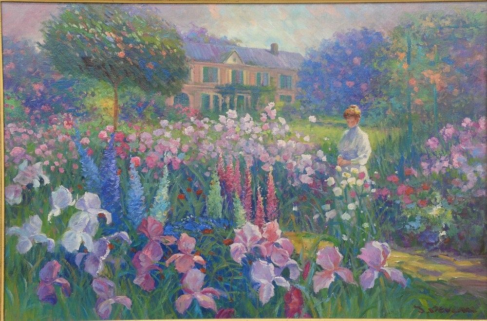 Appraisal: Jacques Deveau French b Walk in a Spring Garden oil