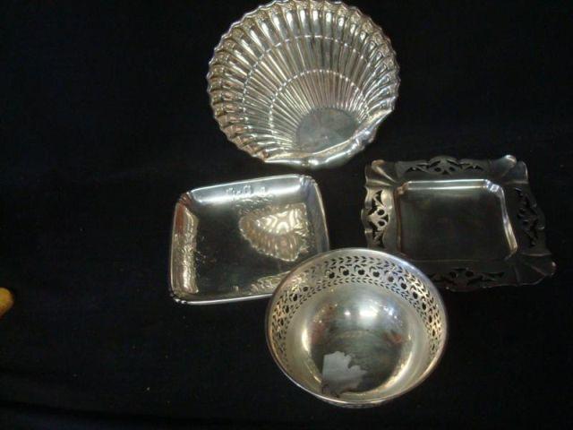 Appraisal: Sterling Pieces shell bowl and small trays From an East