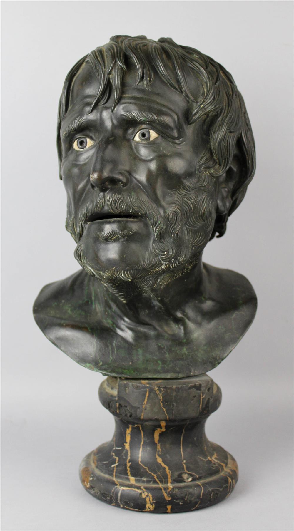 Appraisal: ITALIAN TH CENTURY BRONZE BUST OF THE PSEUDO SENECA AFTER