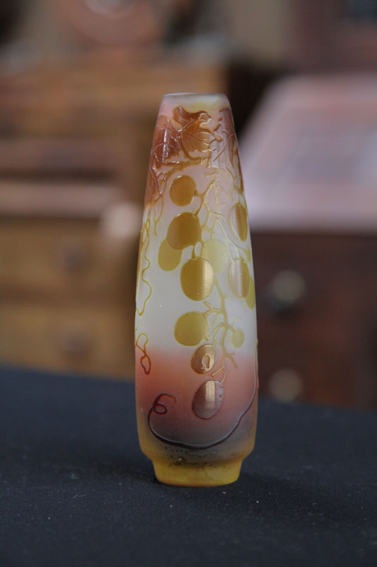 Appraisal: GALLE BUD VASE Cameo bud vase in autumnal colors with