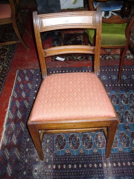 Appraisal: A set of six mahogany dining chairs circa with moulded