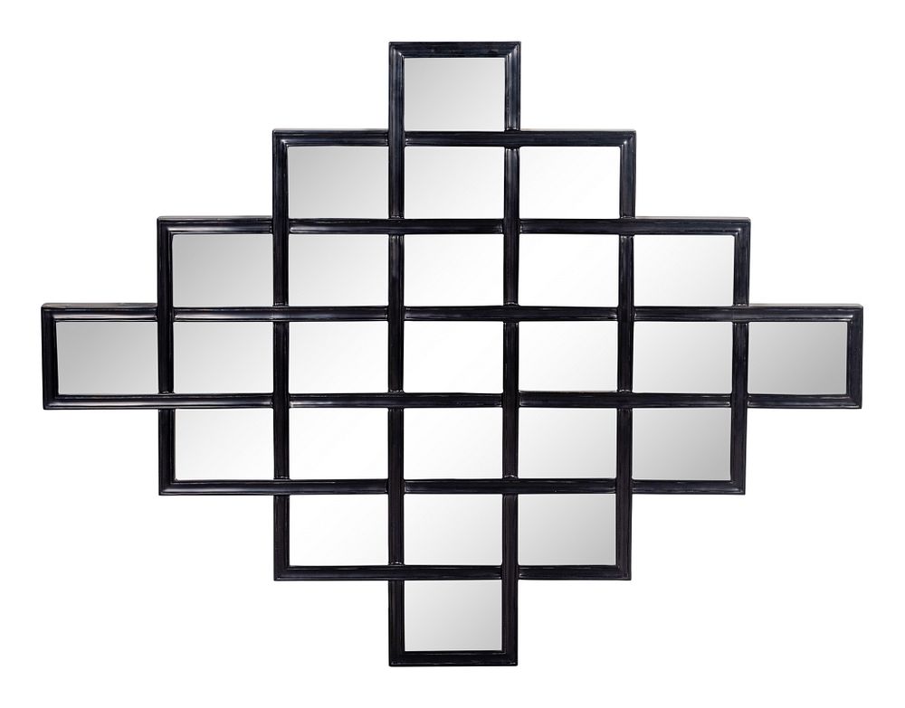 Appraisal: A Contemporary Black Framed Mirror by Christopher Guy Height x