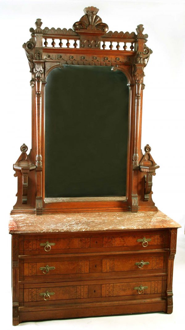 Appraisal: A fine Renaissance Revival Victorian circa - brown marble top