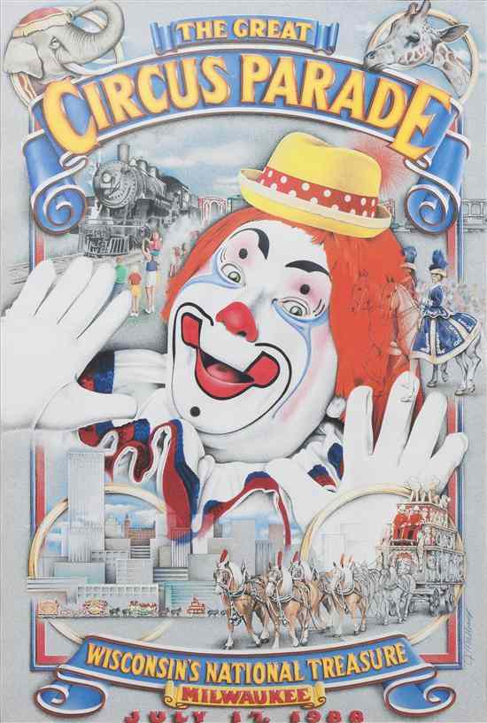 Appraisal: A Collection of Six Great Circus Parade Posters each depicting