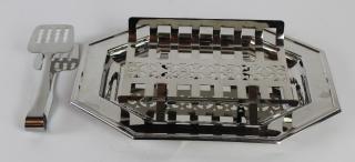 Appraisal: Jean Couzon Orfevre silverplate asparagus platter with insert and tongs