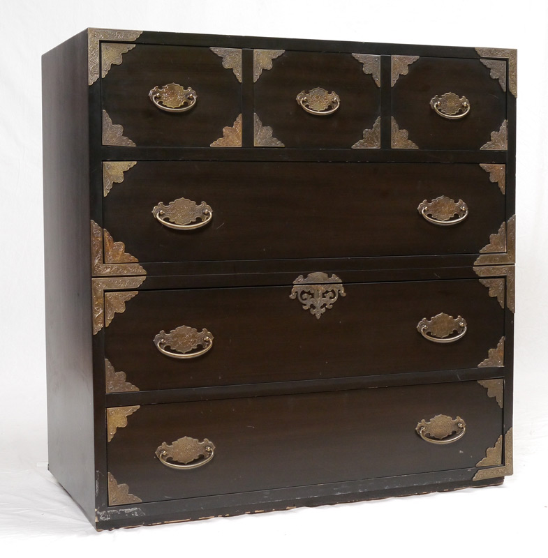 Appraisal: THOMASVILLE CHINESE STYLE DRAWER CHEST drawers with applied metal decoration