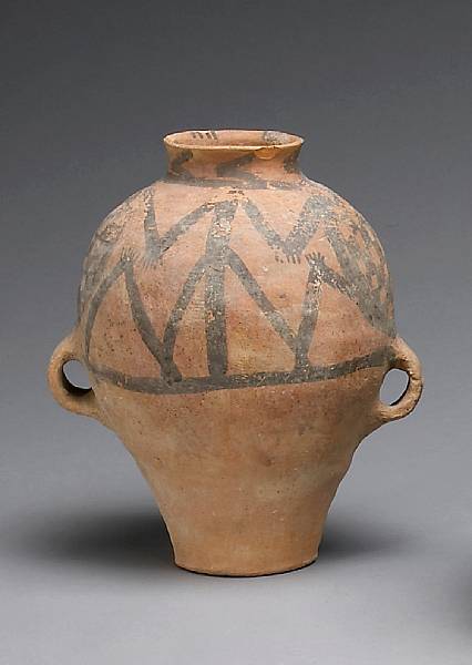 Appraisal: A painted pottery jar Neolithic Period Majiayao Culture Machang Thinly