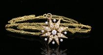 Appraisal: Edwardian Star Burst European Watch lapel-brooch and pendant probably K