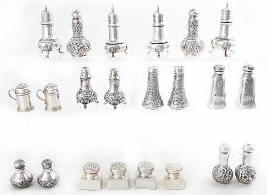 Appraisal: American sterling shaker pairs and set late th early th