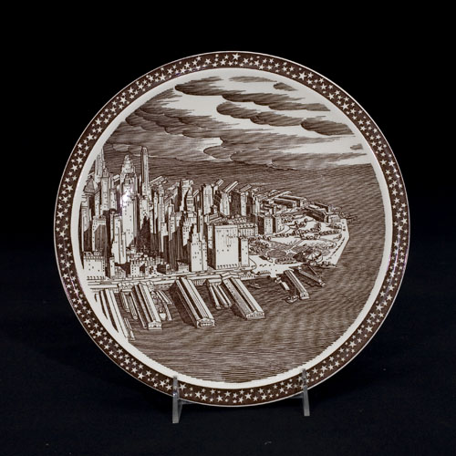 Appraisal: KENT ROCKWELL Ceramic plate of New York City from the