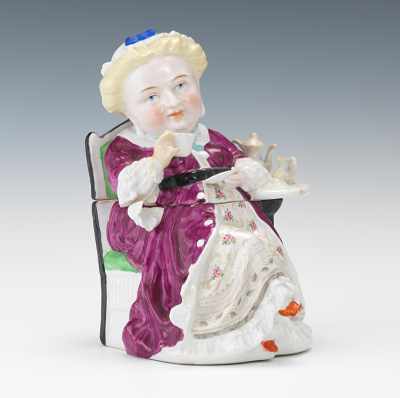 Appraisal: A Conta Bohme Matron Figural Tobacco Container Figural porcelain tobacco