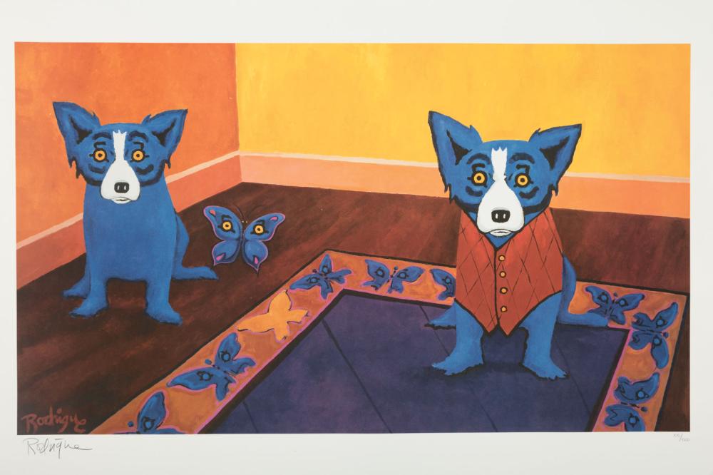 Appraisal: George Rodrigue American Louisiana - Butterflies Are Free silkscreen pencil-signed