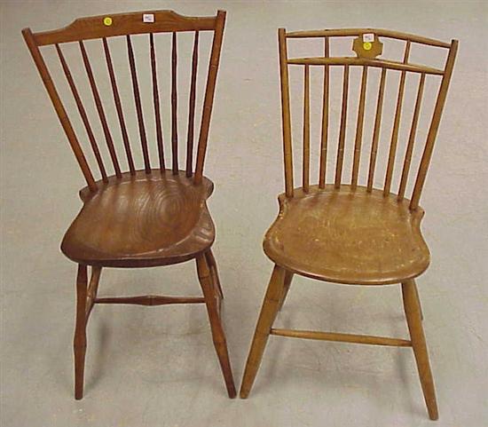 Appraisal: Two Windsor side chairs not matching both with bamboo turnings