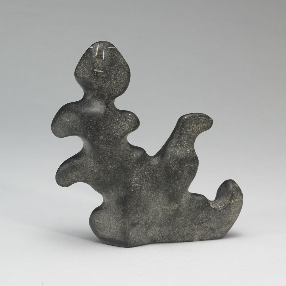 Appraisal: GEORGE ARLUK - E - Arviat FIGURE AND SEALS stone