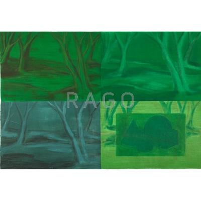 Appraisal: Sabina Ott American b Small Woods Quad Monoprint in colors