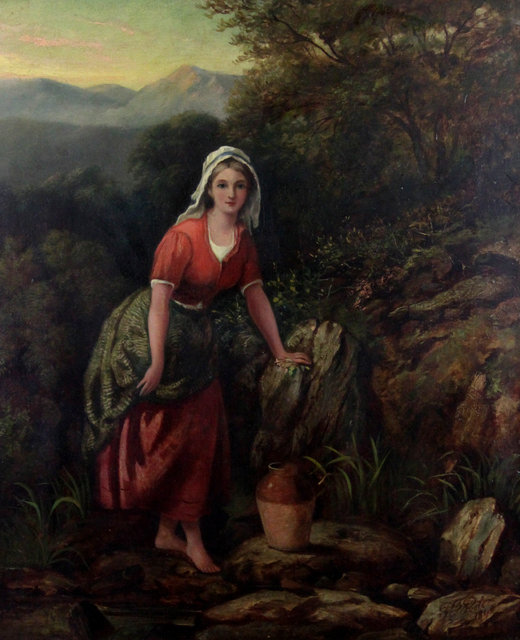 Appraisal: Paul Falconer Poole Young Lady Fetching Water signed and dated