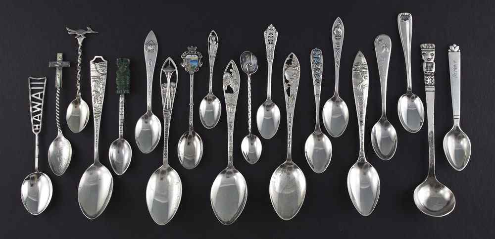 Appraisal: COLLECTION OF STERLING SILVER TOURIST SPOONS spoons to include Honolulu