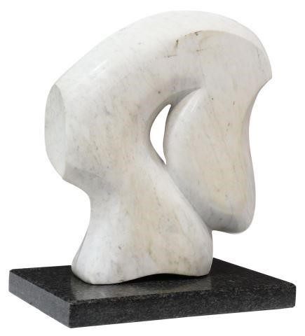 Appraisal: Carved marble sculpture Abstract Horse Head initialed at base L