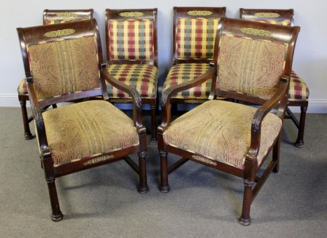 Appraisal: Antique Bronze Mounted Mahogany Chairs From a Brooklyn Heights NYC