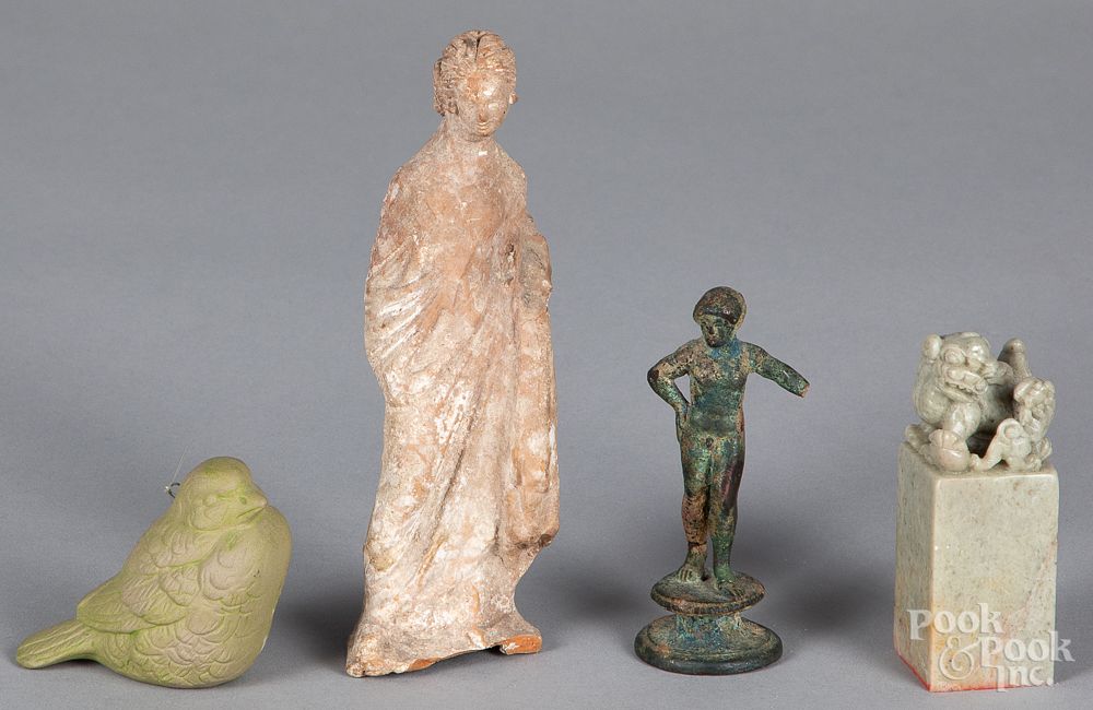 Appraisal: Four decorative items Four decorative items to include an Etruscan