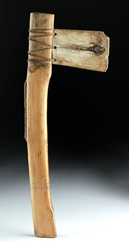 Appraisal: th C Micronesian Mortlock Island Wood Axe Originally Listed At