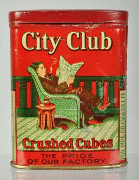 Appraisal: City Club Vertical Pocket Tobacco Tin Description In almost like-new