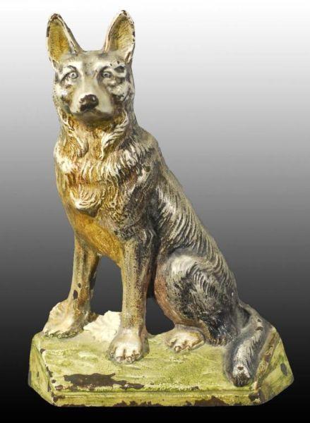 Appraisal: Cast Iron Sitting German Shepard Dog Doorstop Description Numbered Condition