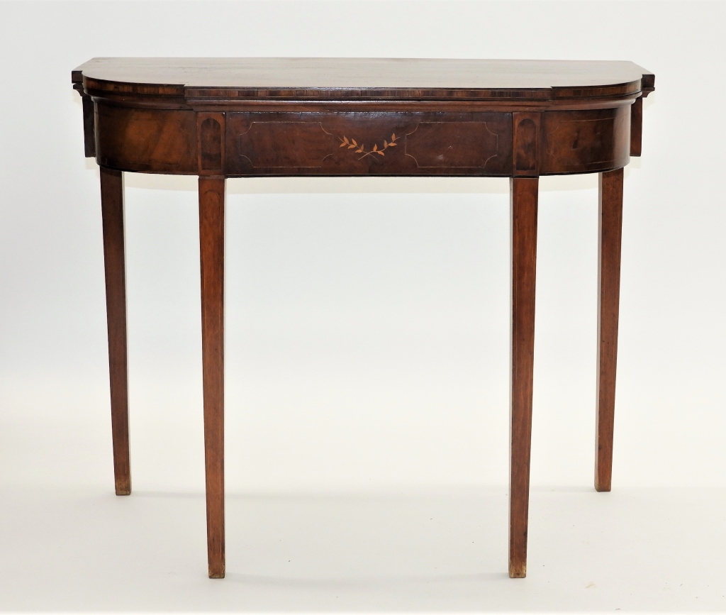 Appraisal: AMERICAN FEDERAL MAHOGANY CARD CONSOLE TABLE United States Circa Single