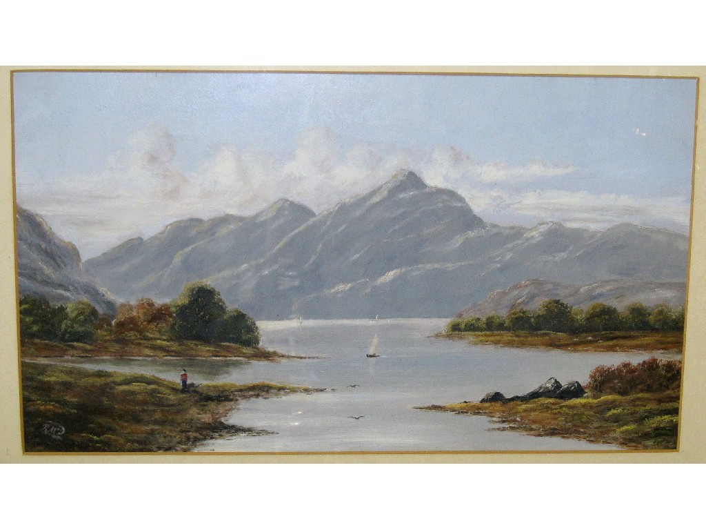 Appraisal: Gouache loch scene monogrammed lower left