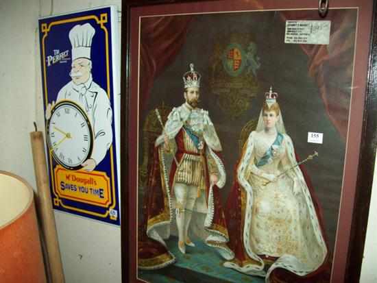 Appraisal: A MCDOUGALL'S ENAMEL SIGN AND A FRAMED ROYAL PRINT OF