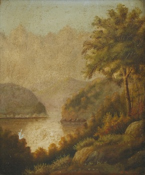 Appraisal: S Schaeffer American th Century Hudson River style scene Oil