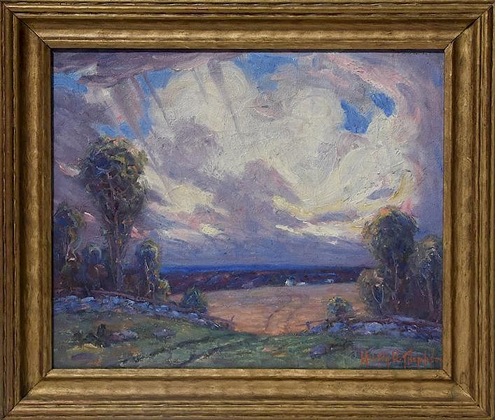 Appraisal: Oil on board landscape titled Purple Dawn by Walter W