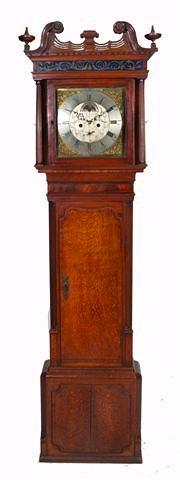 Appraisal: A GEORGE III OAK AND MAHOGANY LONGCASE CLOCK having a