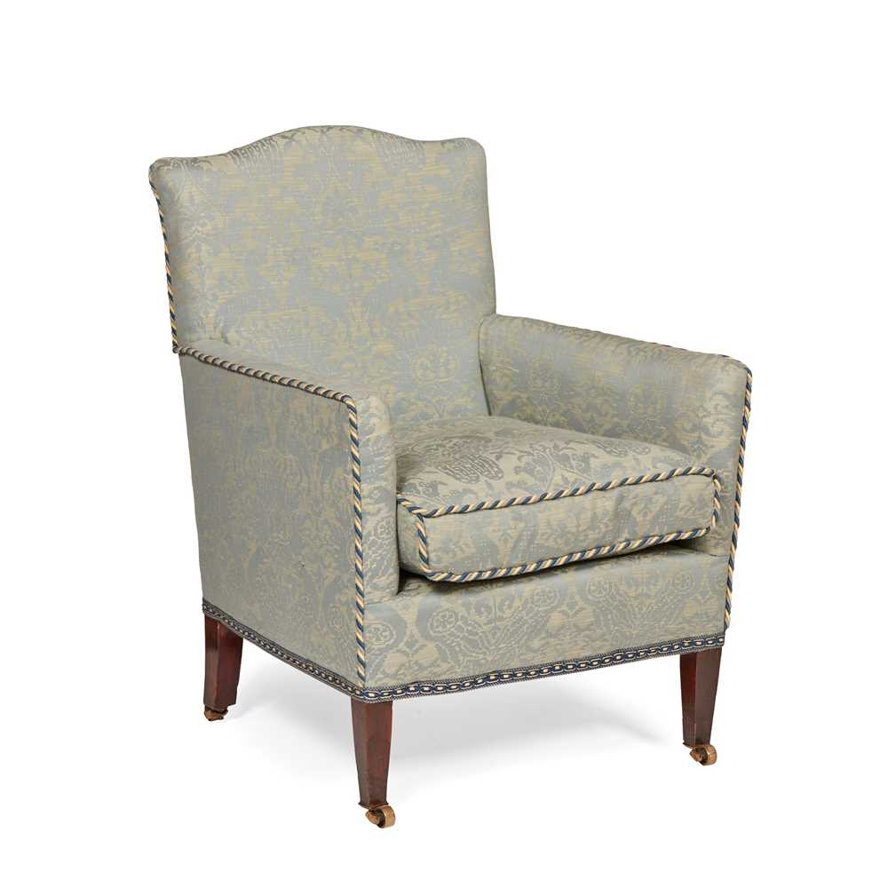 Appraisal: EDWARDIAN UPHOLSTERED ARMCHAIR EARLY TH CENTURY cm wide cm high