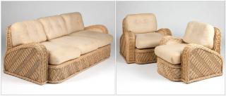 Appraisal: A set of Jay Spectre for Century wicker furniture Circa