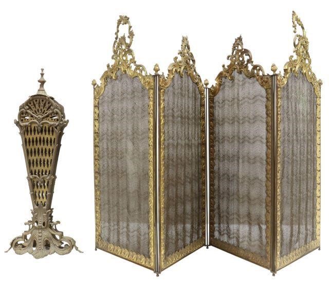 Appraisal: lot of French Louis XV style fan and accordion fold