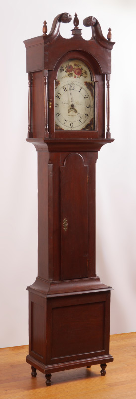 Appraisal: HENRY HAHN PENNSYLVANIA TALL CASE CLOCK Early th century bonnet