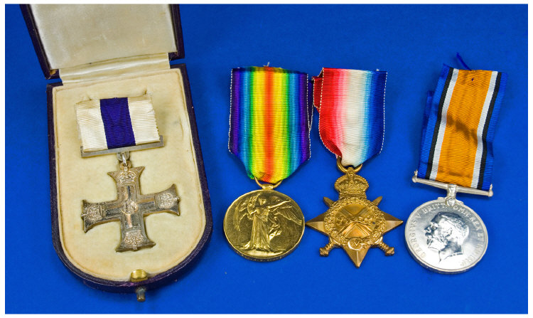 Appraisal: WW Military Cross Group Of Four Medals To Lieut J