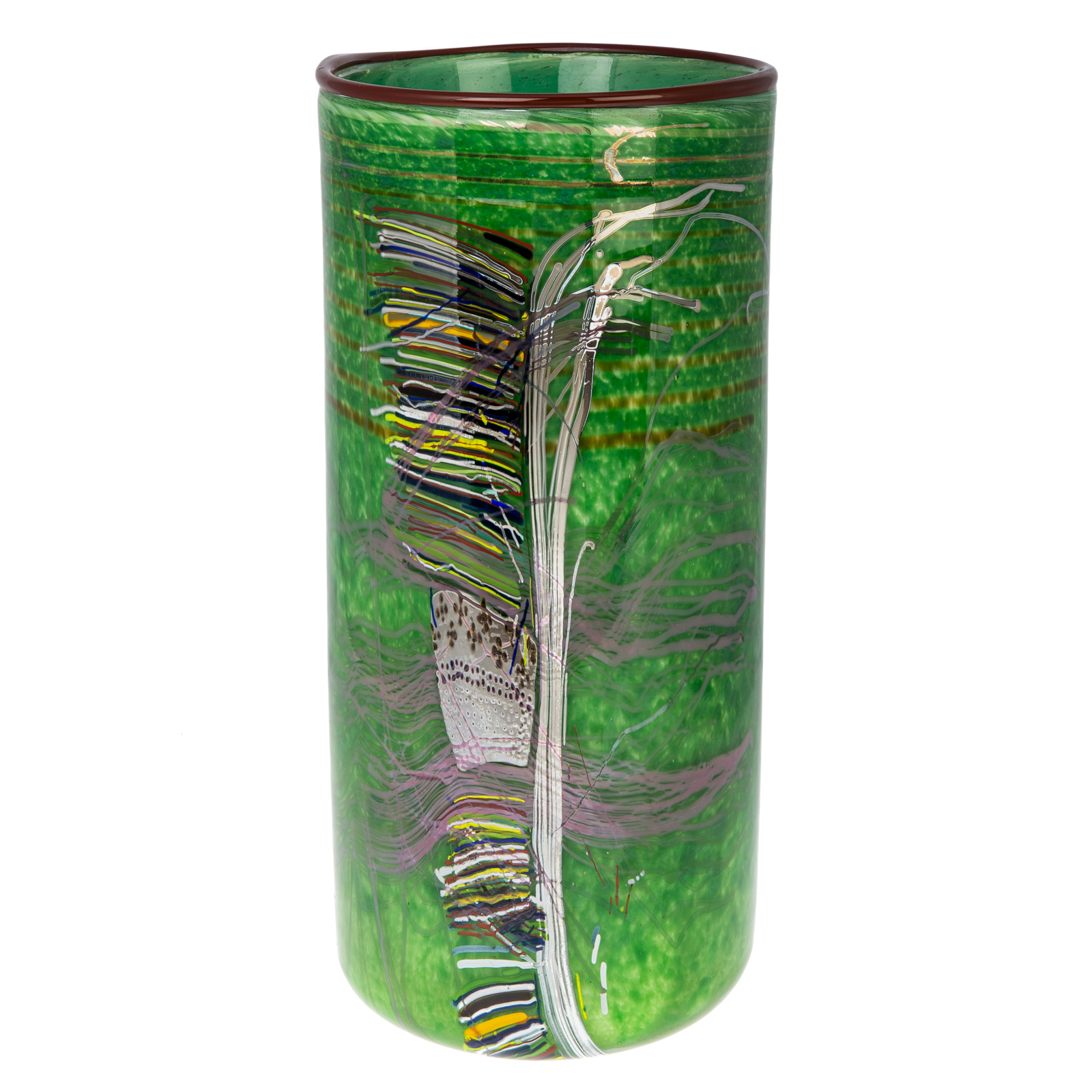 Appraisal: DALE CHIHULY GREEN NAVAJO BLANKET CYLINDER GLASS American b Green