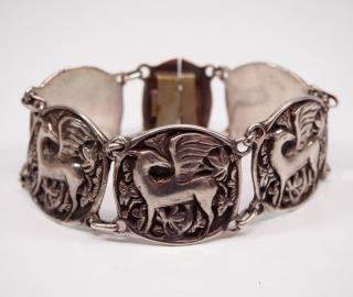 Appraisal: Danish style Sterling bracelet A mid th century Danish style