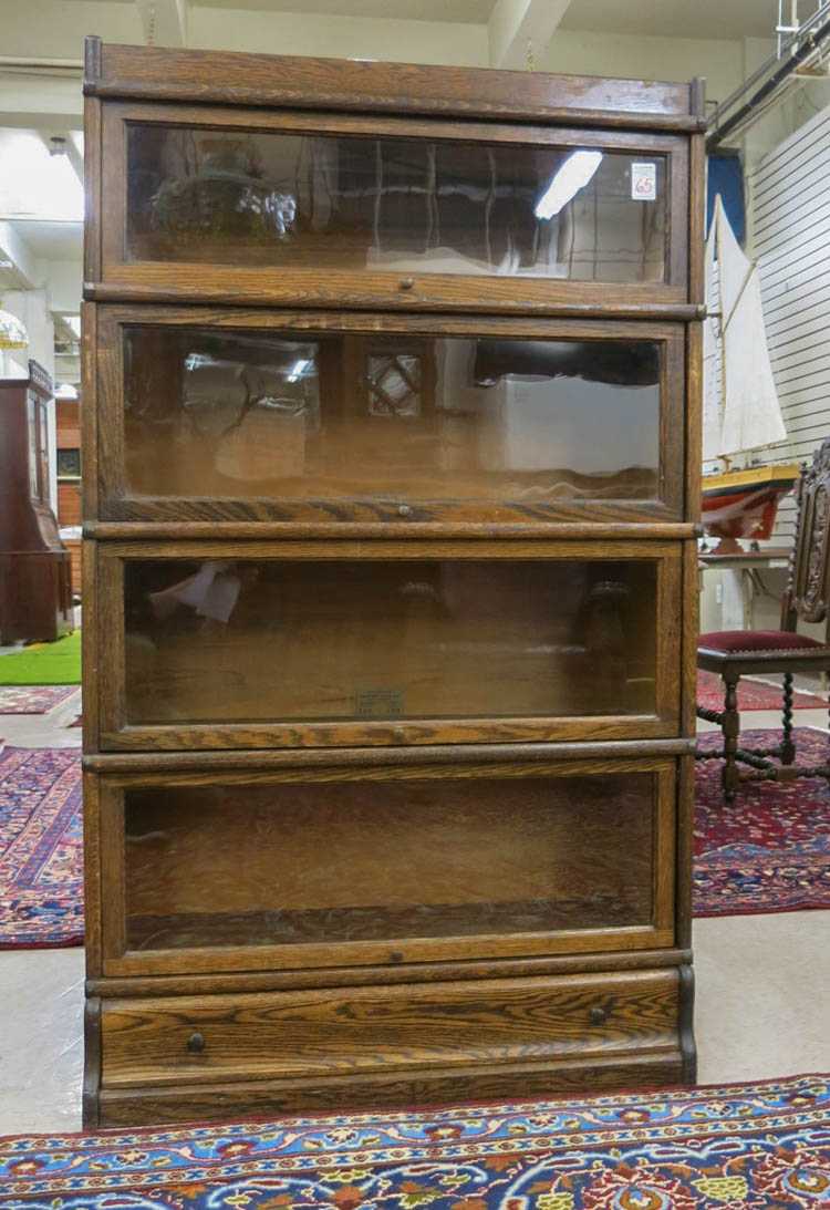 Appraisal: STACKING SECTIONAL OAK BOOKCASE Globe-Wernicke Co Cincinnati Ohio early th